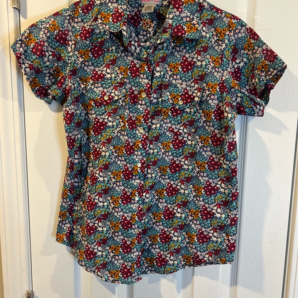 Floral Short Sleeve Button-Up Shirt